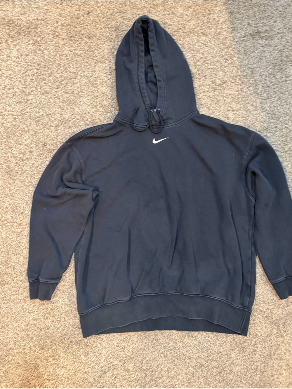 Nike Black Pullover Hoodie with White Swoosh